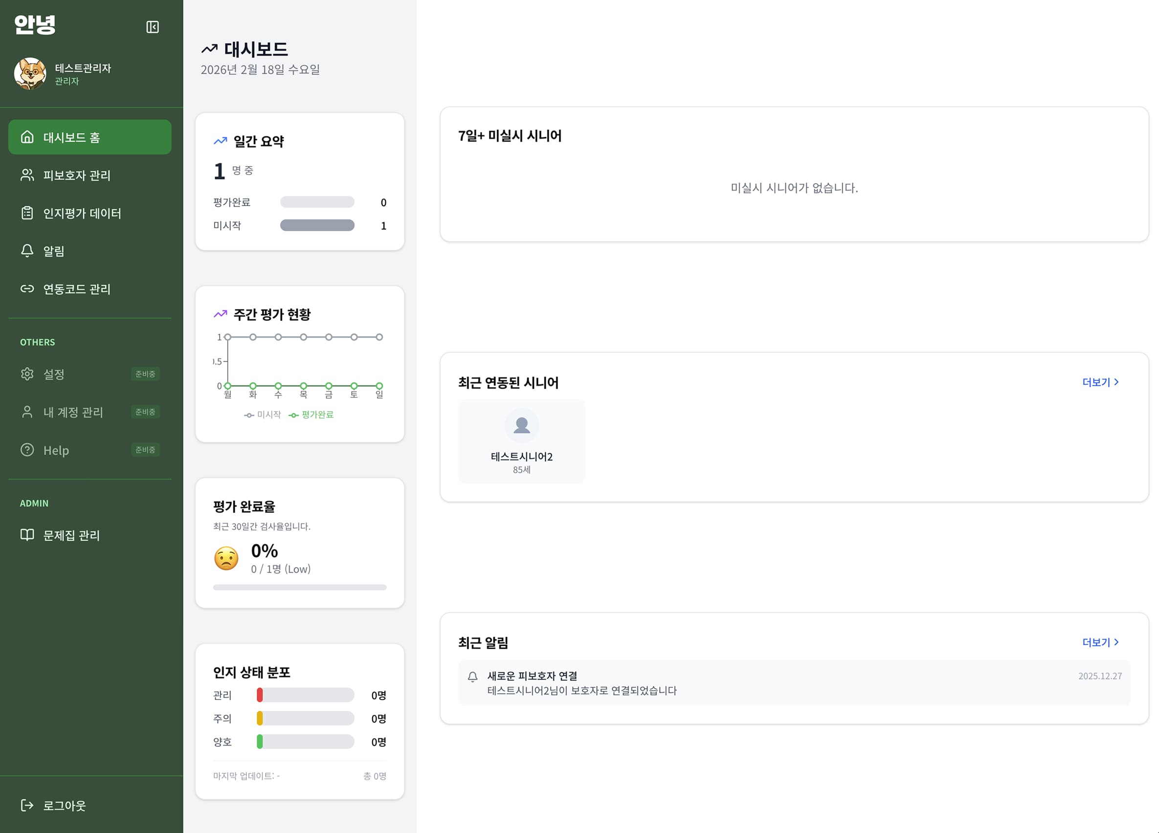 안녕 B2B 관리자 대시보드